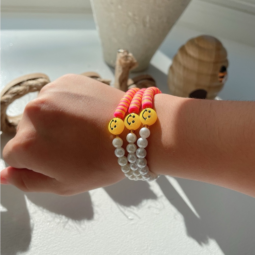 Youth smiley bracelets 3 set new hand made